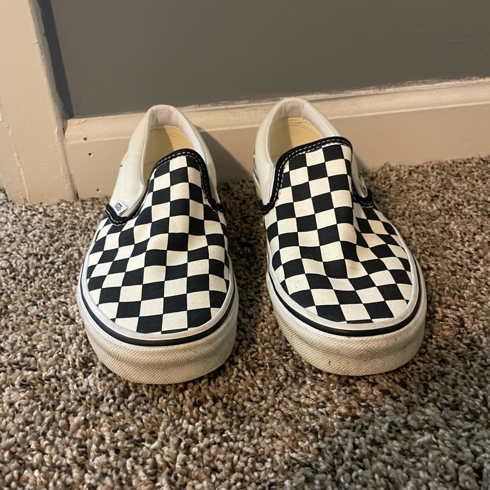 Vans slip on Checkered White And Black